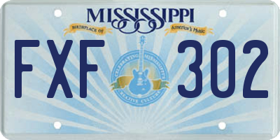 MS license plate FXF302