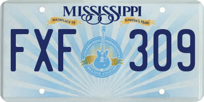 MS license plate FXF309