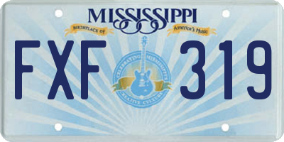 MS license plate FXF319