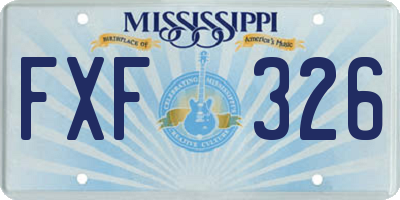 MS license plate FXF326