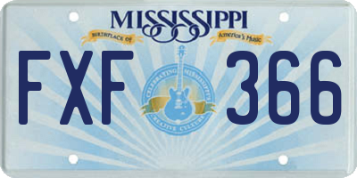 MS license plate FXF366