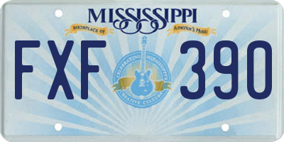 MS license plate FXF390