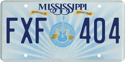 MS license plate FXF404
