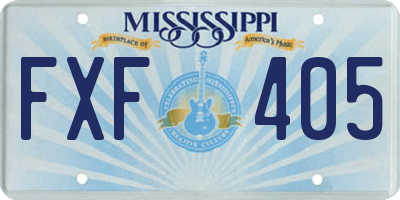 MS license plate FXF405