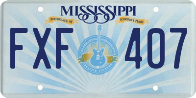 MS license plate FXF407