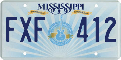 MS license plate FXF412