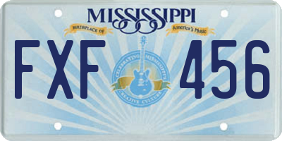 MS license plate FXF456