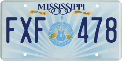 MS license plate FXF478