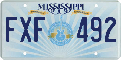 MS license plate FXF492