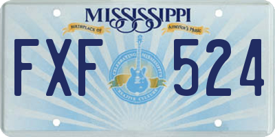MS license plate FXF524