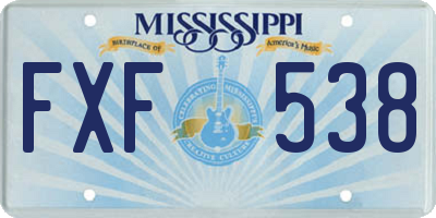 MS license plate FXF538