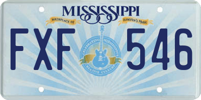 MS license plate FXF546