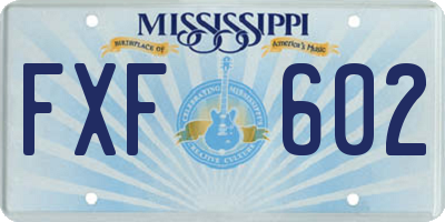 MS license plate FXF602