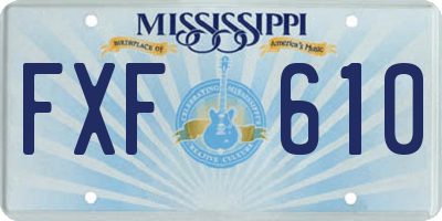 MS license plate FXF610
