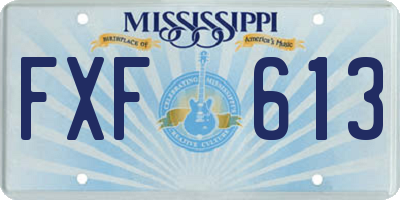 MS license plate FXF613