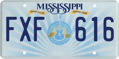 MS license plate FXF616