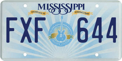 MS license plate FXF644