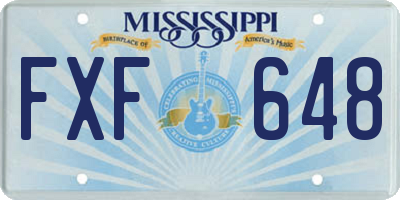 MS license plate FXF648
