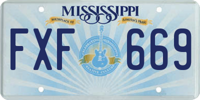 MS license plate FXF669