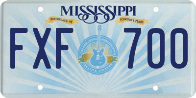 MS license plate FXF700