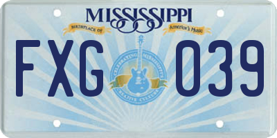 MS license plate FXG039