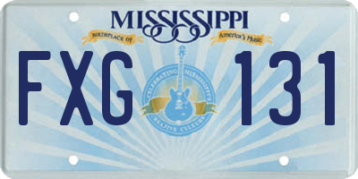 MS license plate FXG131
