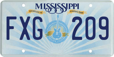 MS license plate FXG209