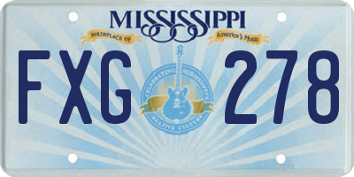 MS license plate FXG278