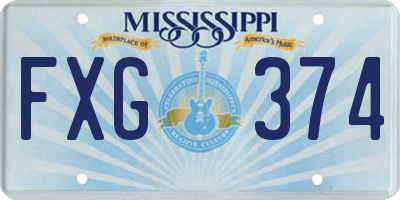 MS license plate FXG374