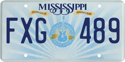 MS license plate FXG489