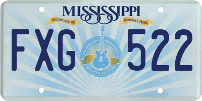 MS license plate FXG522