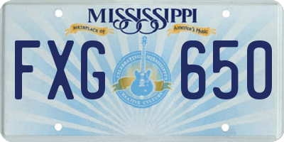 MS license plate FXG650
