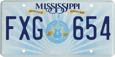 MS license plate FXG654