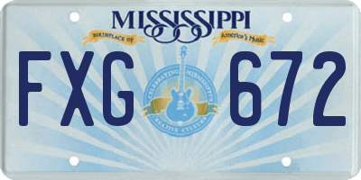 MS license plate FXG672