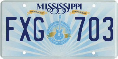 MS license plate FXG703