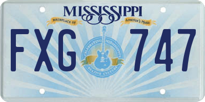 MS license plate FXG747