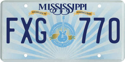 MS license plate FXG770