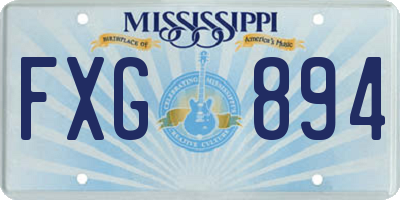 MS license plate FXG894