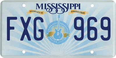 MS license plate FXG969