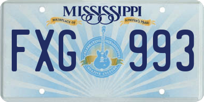 MS license plate FXG993