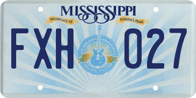 MS license plate FXH027