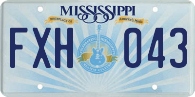 MS license plate FXH043