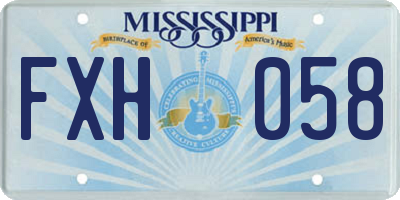 MS license plate FXH058