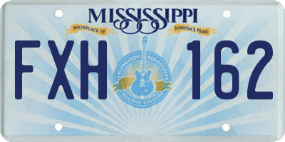 MS license plate FXH162