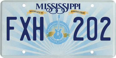 MS license plate FXH202