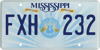 MS license plate FXH232
