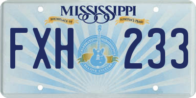 MS license plate FXH233