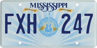 MS license plate FXH247