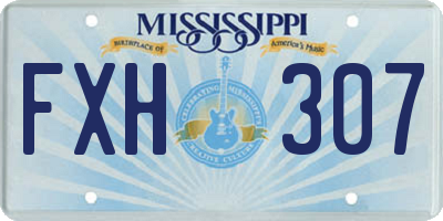MS license plate FXH307