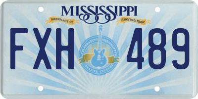 MS license plate FXH489